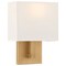 Access Lighting Mid Town, 1 Light LED Wall Sconce, Antique Brushed Brass Finish, Fabric 64061LEDDLP-ABB/WH - alternate 1